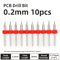 TOOLEYE Micro PCB Drill Bit Set 10pcs Precision CNC Drills 013175mm 18 Shank 29