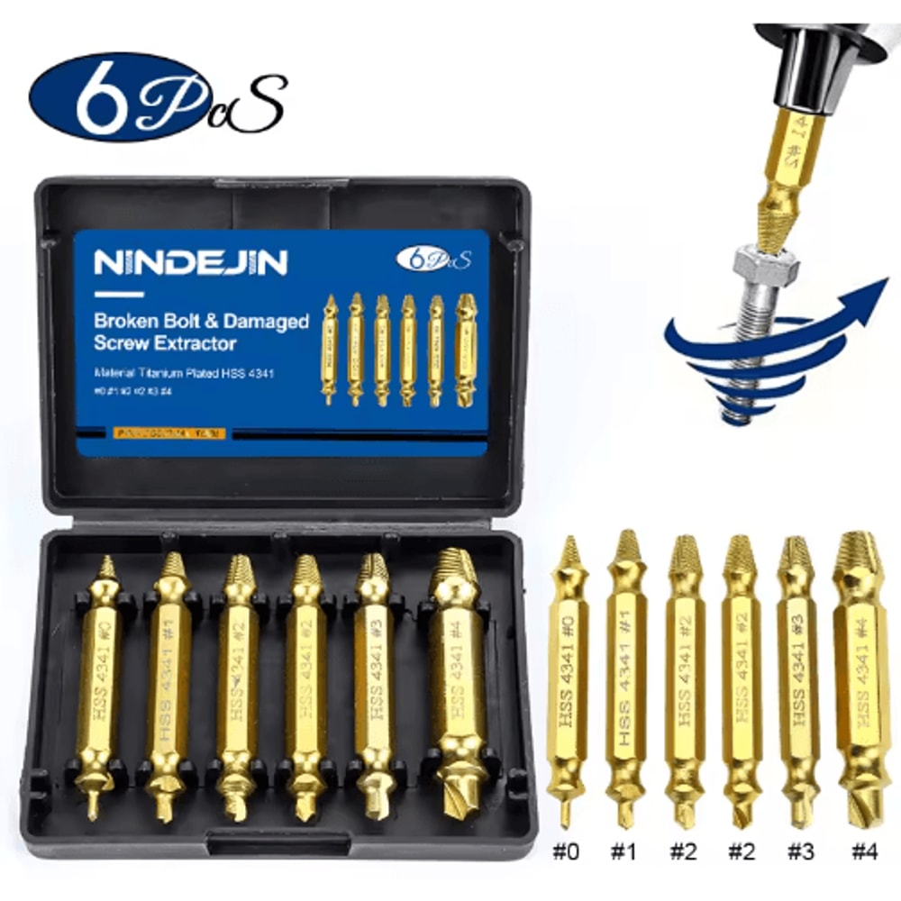 NINDEJIN Damaged Screw Bolt Extractor Drill Bit Set 456pcs 2
