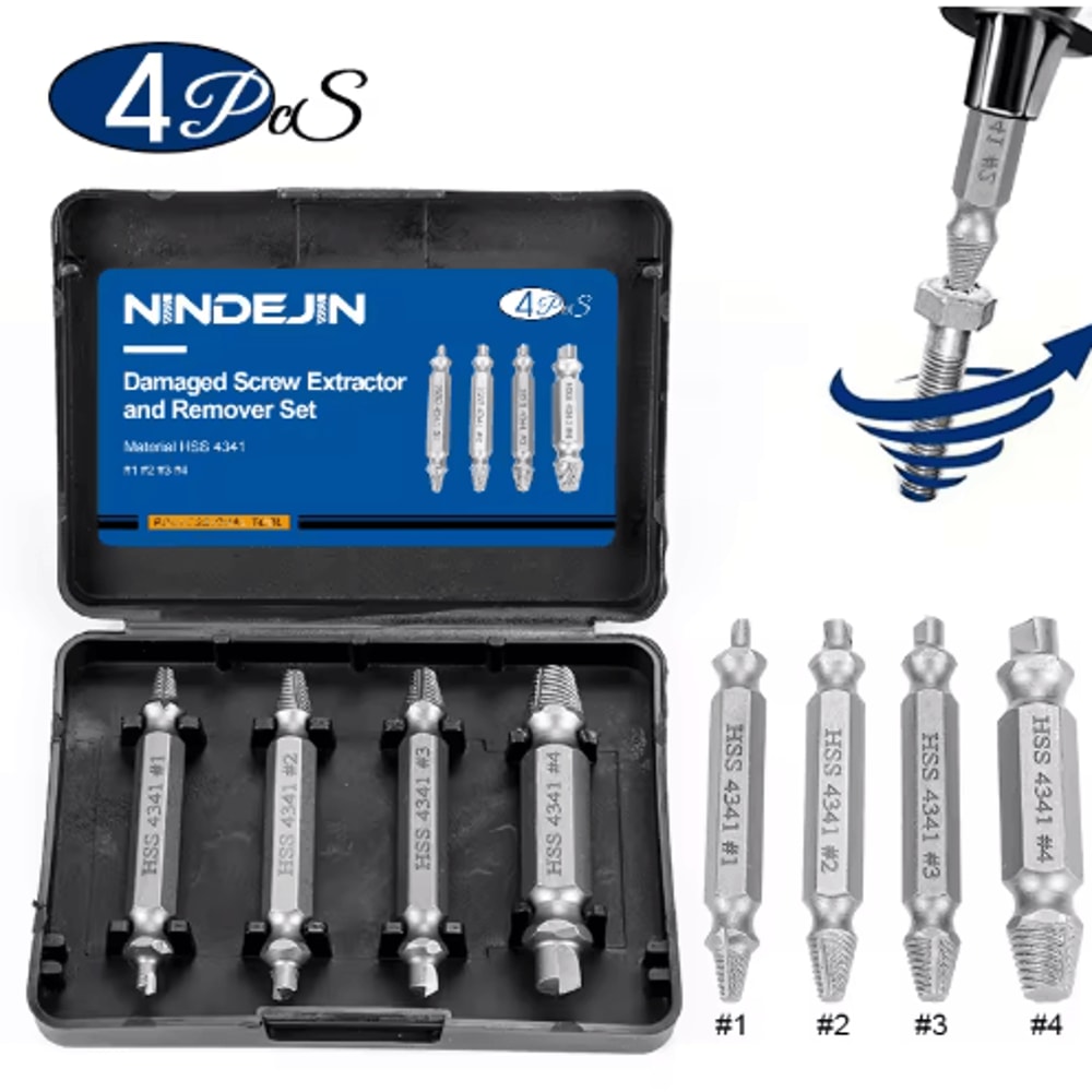 NINDEJIN Damaged Screw Bolt Extractor Drill Bit Set 456pcs 6