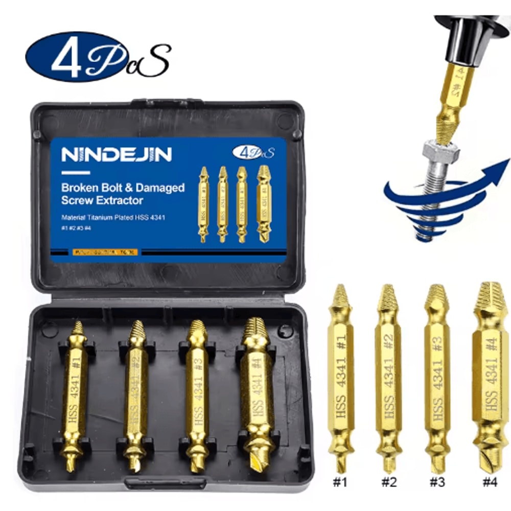 NINDEJIN Damaged Screw Bolt Extractor Drill Bit Set 456pcs 7