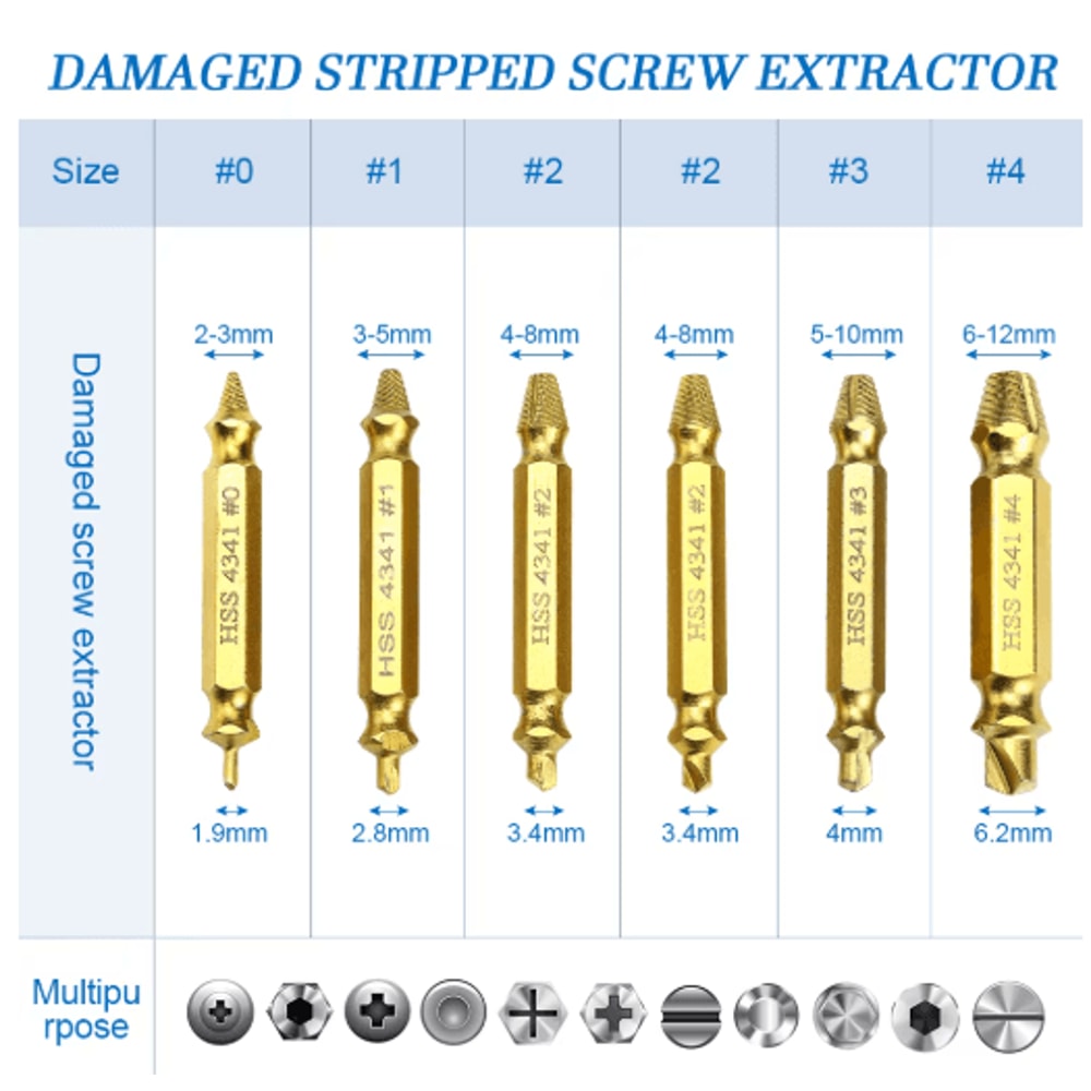 NINDEJIN Damaged Screw Bolt Extractor Drill Bit Set 456pcs 9