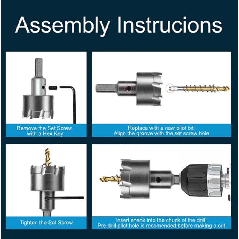 5A TCT Carbide Tip Hole Saw Cutter For Stainless Steel Metal 12150mm 1