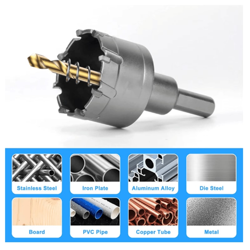 5A TCT Carbide Tip Hole Saw Cutter For Stainless Steel Metal 12150mm 2