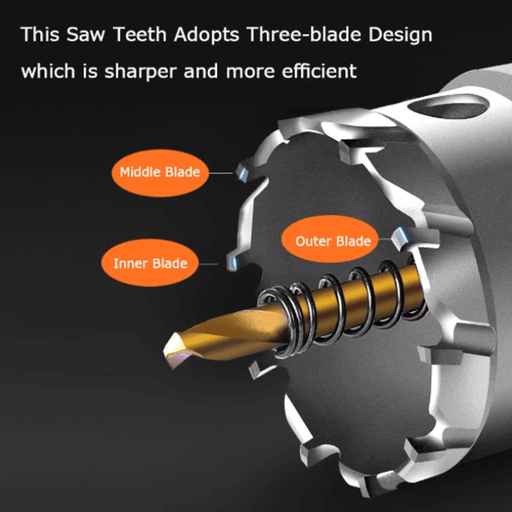 5A TCT Carbide Tip Hole Saw Cutter For Stainless Steel Metal 12150mm 4