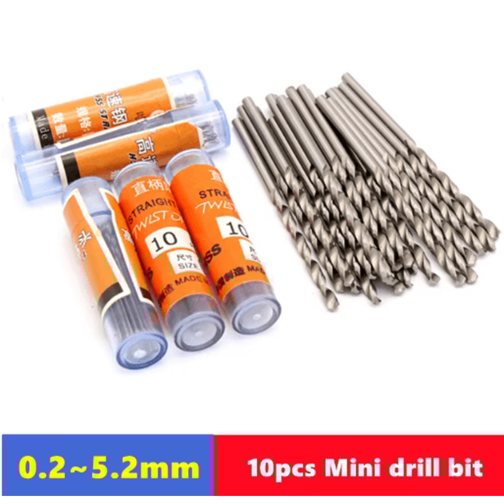 W6542 HSS Mini Straight Shank Drill Bit Set Precision Drilling 0252mm 10pcs 5