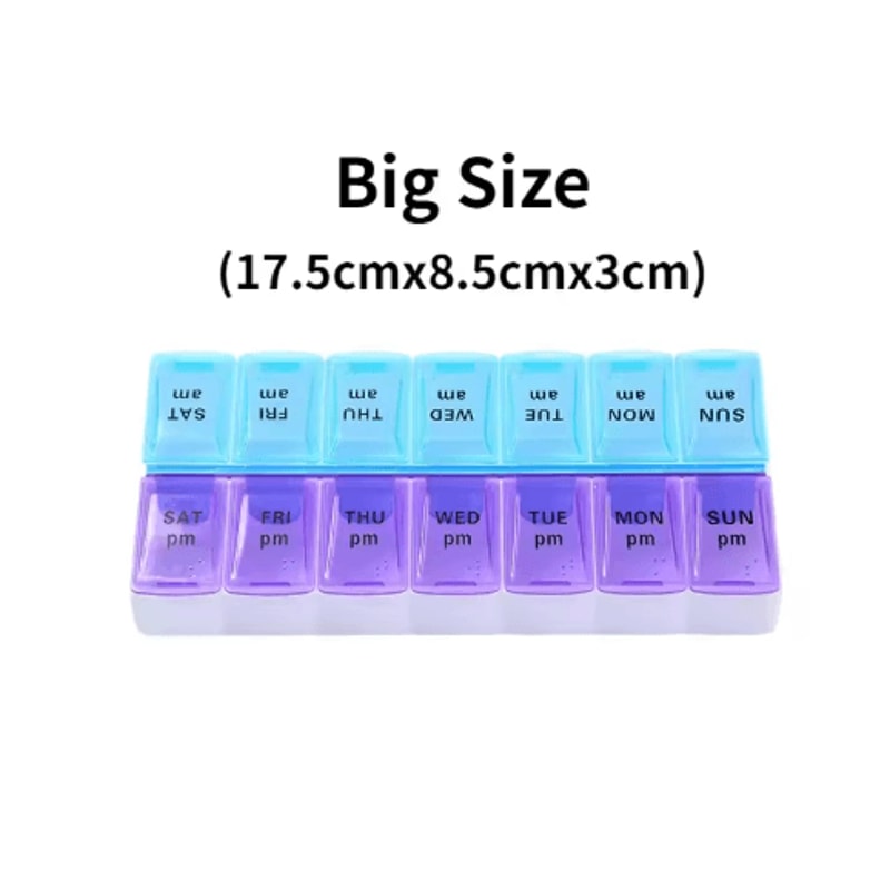 Weekly Portable Pill Organizer 7Day Travel Medicine Case With 14 Compartments 9