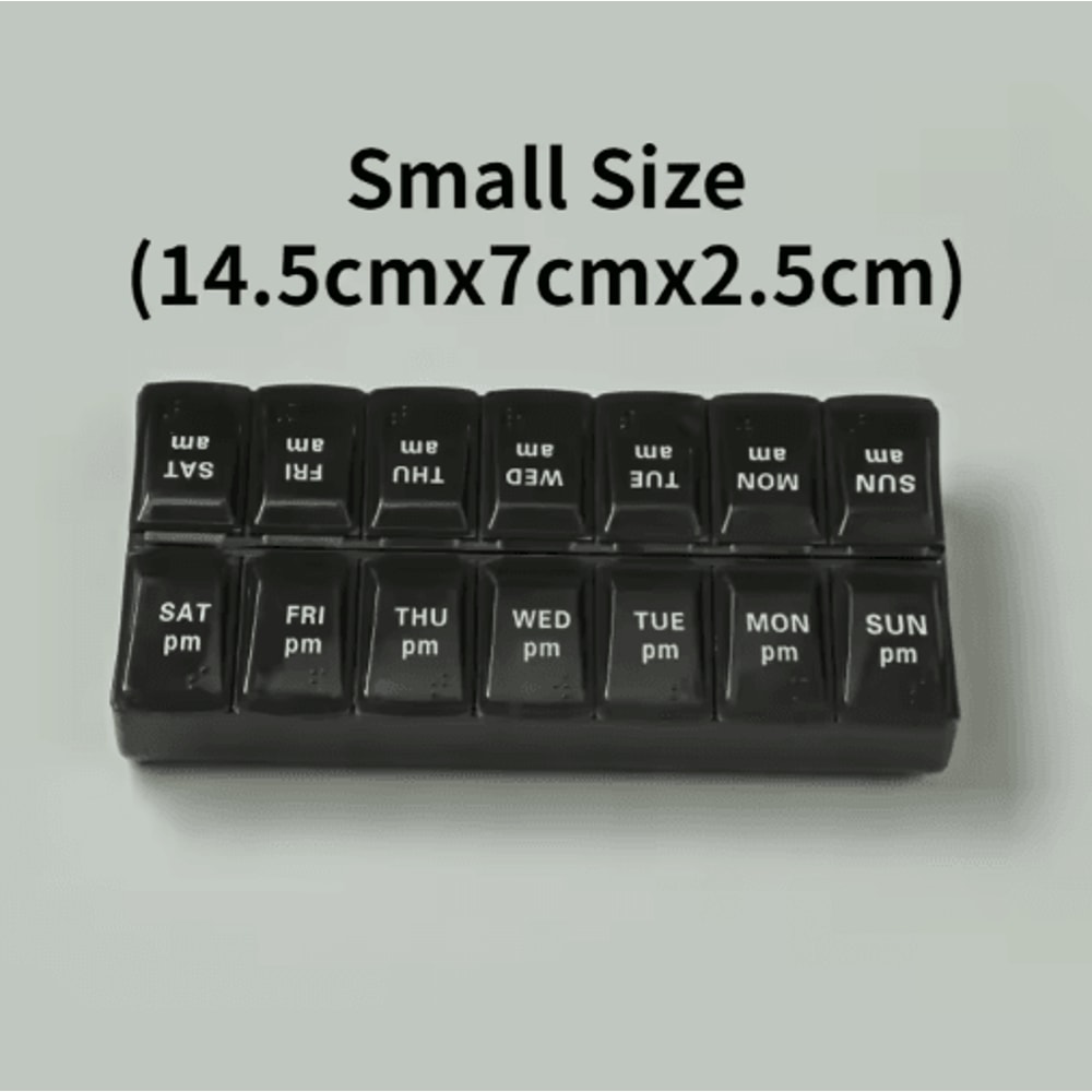 Weekly Portable Pill Organizer 7Day Travel Medicine Case With 14 Compartments 15