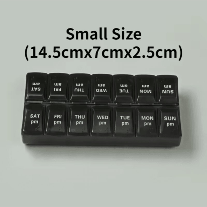 Weekly Portable Pill Organizer 7Day Travel Medicine Case With 14 Compartments 15