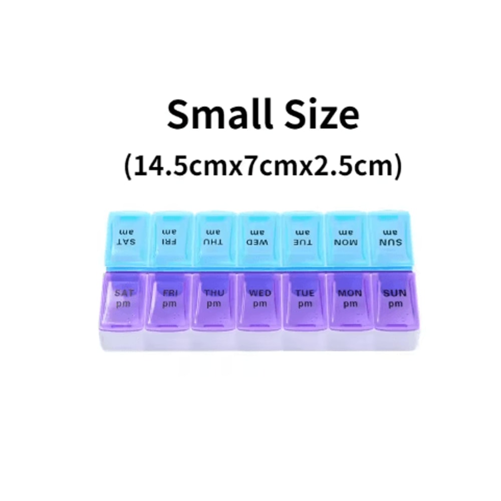 Weekly Portable Pill Organizer 7Day Travel Medicine Case With 14 Compartments 16