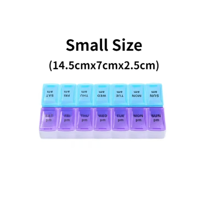 Weekly Portable Pill Organizer 7Day Travel Medicine Case With 14 Compartments 16