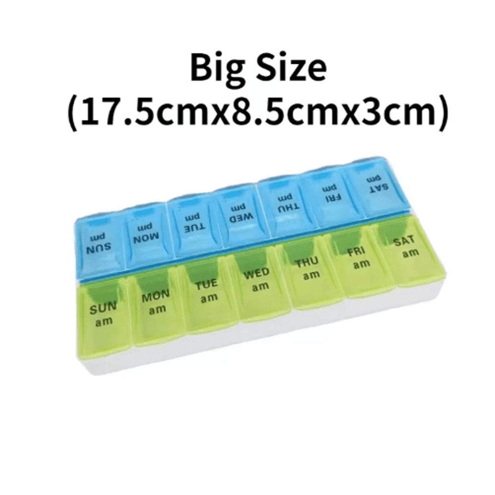 Weekly Portable Pill Organizer 7Day Travel Medicine Case With 14 Compartments 1