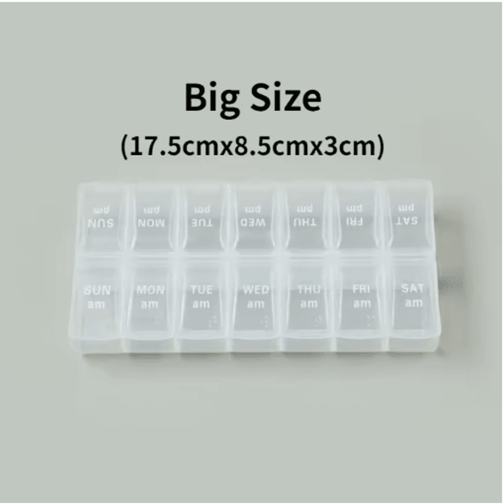 Weekly Portable Pill Organizer 7Day Travel Medicine Case With 14 Compartments 2