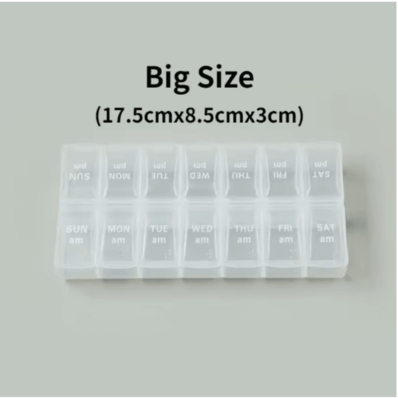 Weekly Portable Pill Organizer 7Day Travel Medicine Case With 14 Compartments 2