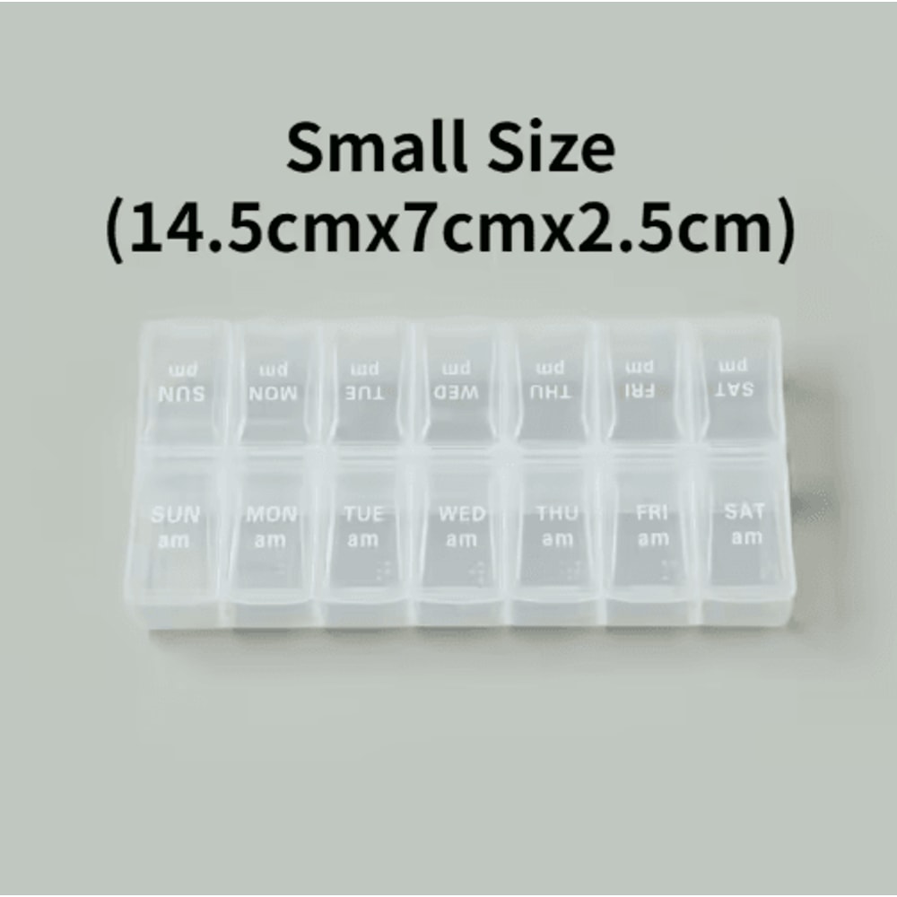 Weekly Portable Pill Organizer 7Day Travel Medicine Case With 14 Compartments 3