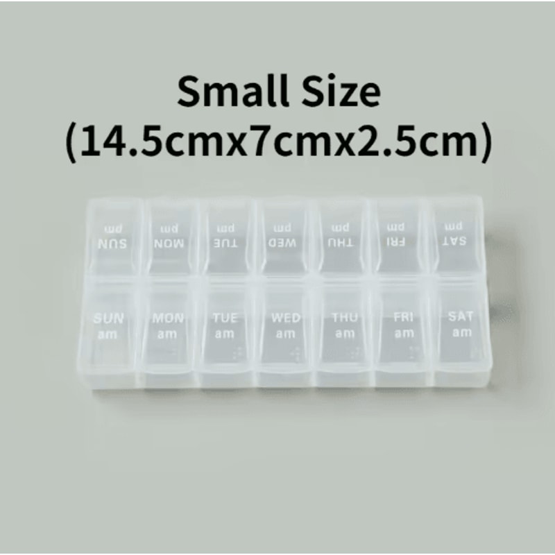 Weekly Portable Pill Organizer 7Day Travel Medicine Case With 14 Compartments 3