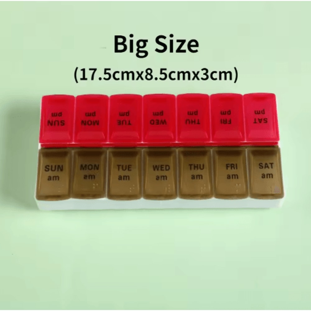 Weekly Portable Pill Organizer 7Day Travel Medicine Case With 14 Compartments 5