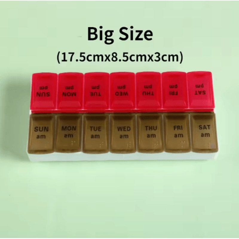 Weekly Portable Pill Organizer 7Day Travel Medicine Case With 14 Compartments 5