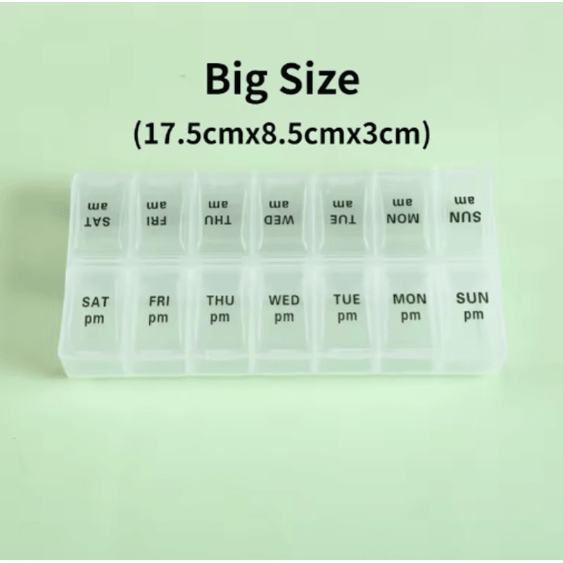 Weekly Portable Pill Organizer 7Day Travel Medicine Case With 14 Compartments 6
