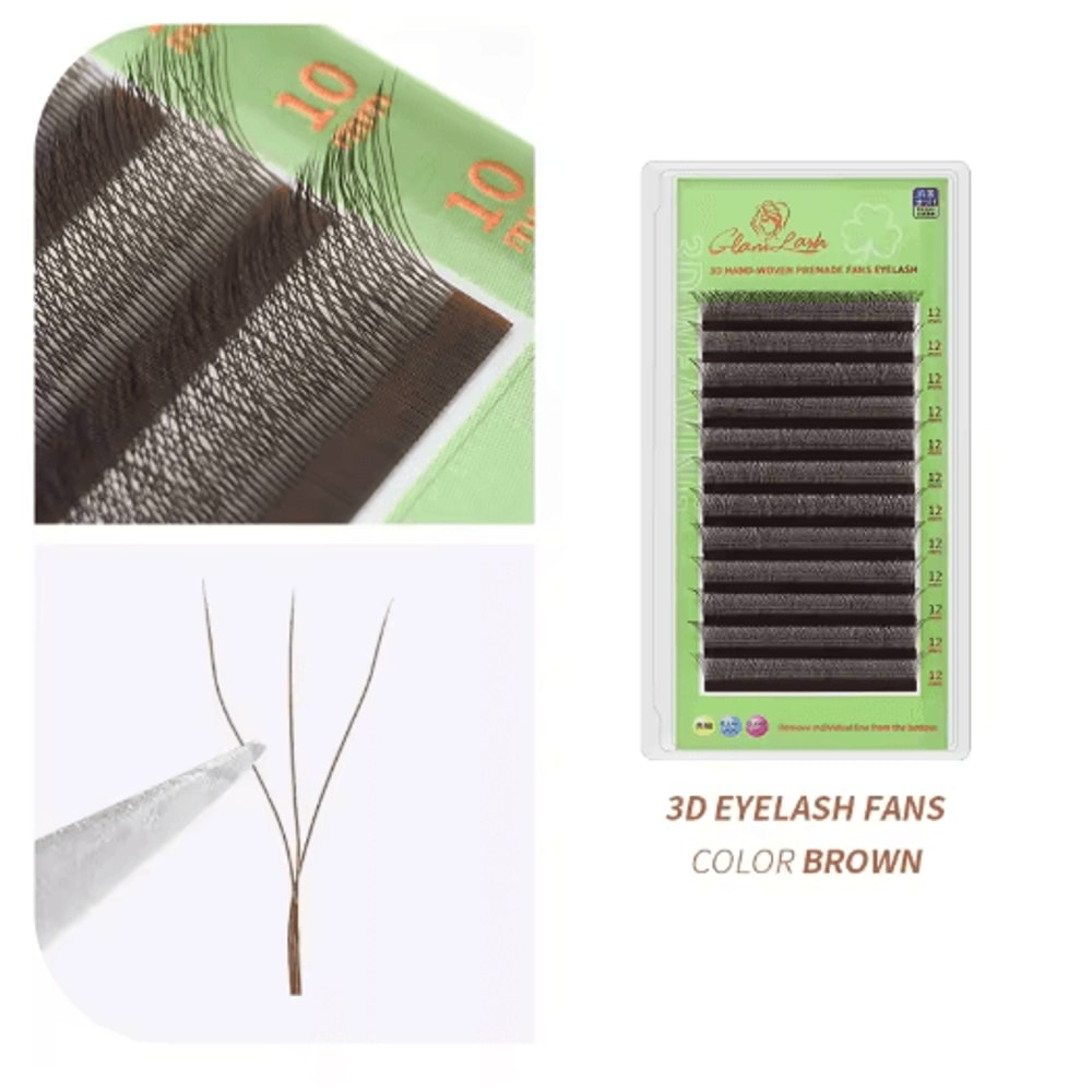 GLAMLASH L LU M WShape 3D Premade Volume Lash Extensions Soft Faux Mink YY Style 1