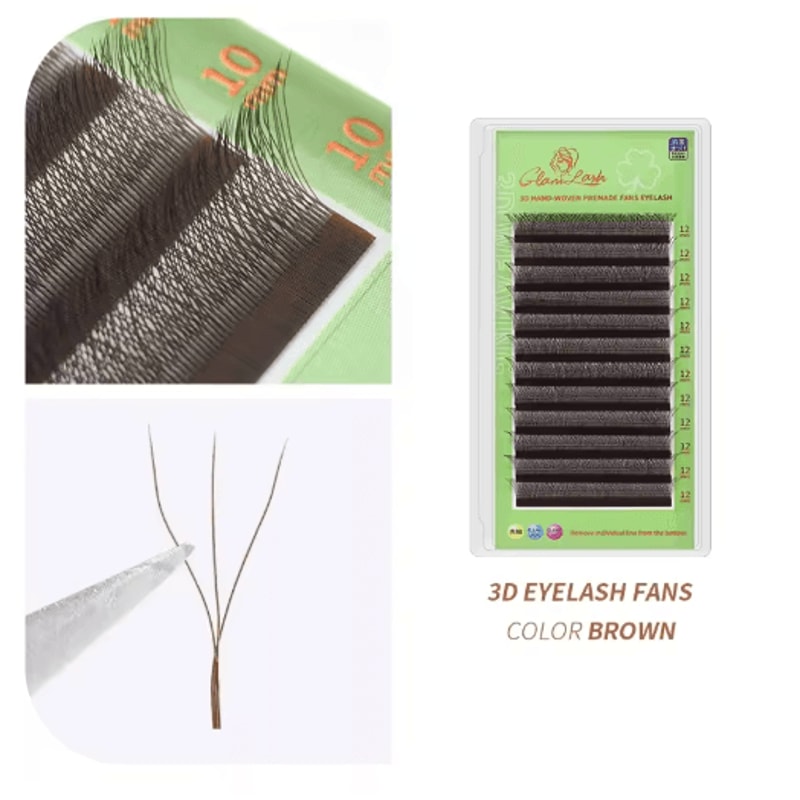 GLAMLASH L LU M WShape 3D Premade Volume Lash Extensions Soft Faux Mink YY Style 1