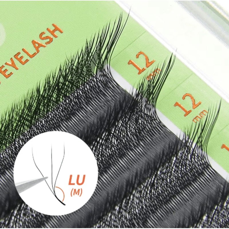 GLAMLASH L LU M WShape 3D Premade Volume Lash Extensions Soft Faux Mink YY Style 0