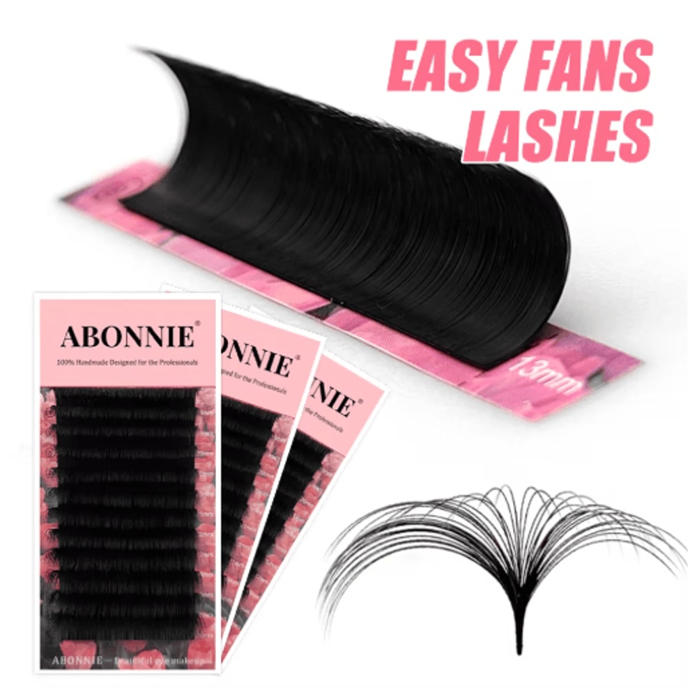 Abonnie Super Soft Blooming Lash Extensions Easy Fan Mega Volume 825mm 0