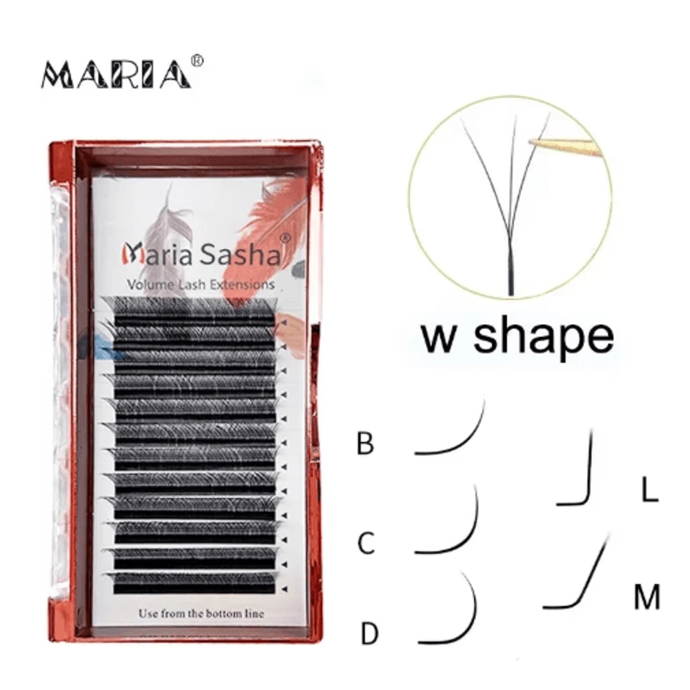 MARIA 3D W Shaped Soft Lash Extensions 007 Easy Fan Y Clusters Wholesale Private Label 5