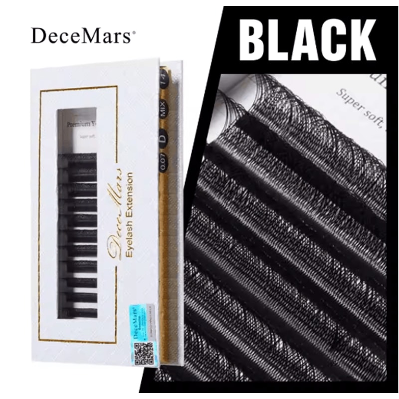 DeceMars YY Eyelash Extensions Black 6mm To 18mm Lengths 1