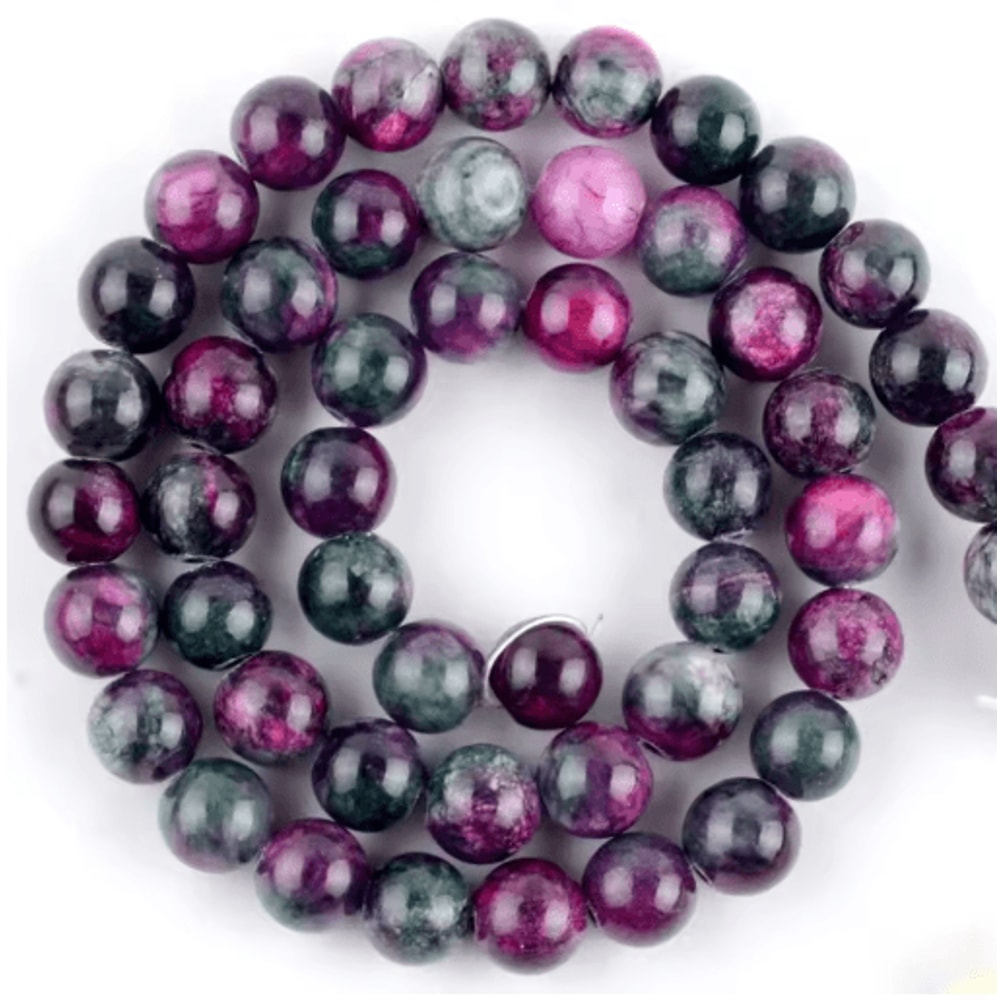 Natural Round Gemstone Spacer Beads For DIY Jewelry Tiger Eye Amazonite Lava More 2