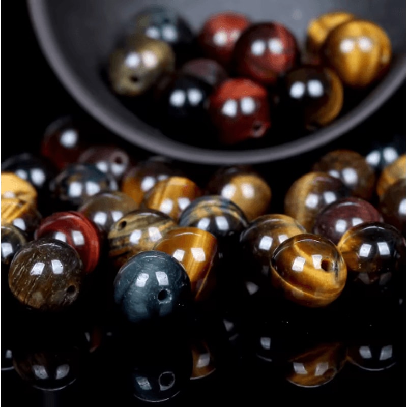 Natural Round Gemstone Spacer Beads For DIY Jewelry Tiger Eye Amazonite Lava More 28