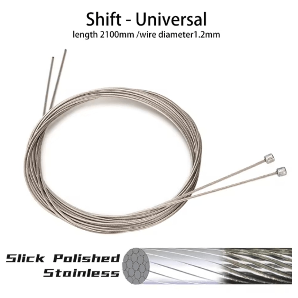 ZTTO Stainless Steel Bicycle Shift Brake Inner Cable UltraSmooth 2100mm 2