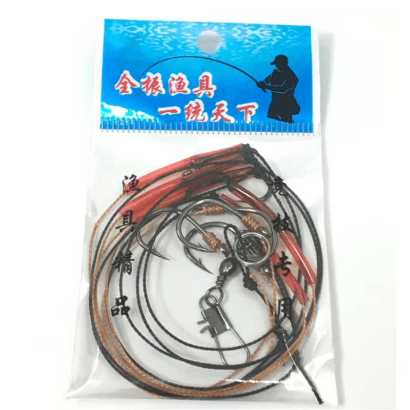 WhKMRESA HighCarbon Steel Fishing Hook Rig Set With Swivels Lure Strings 514 1