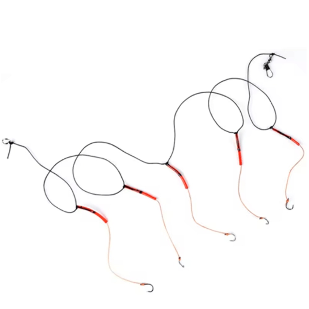 WhKMRESA HighCarbon Steel Fishing Hook Rig Set With Swivels Lure Strings 514 2