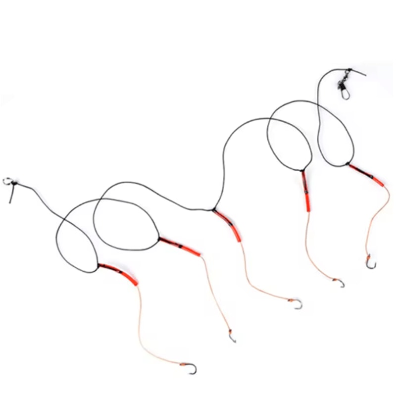 WhKMRESA HighCarbon Steel Fishing Hook Rig Set With Swivels Lure Strings 514 2