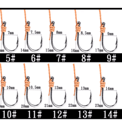 whkmresa high-carbon steel fishing hook rig set with swivels & lure strings (5–14