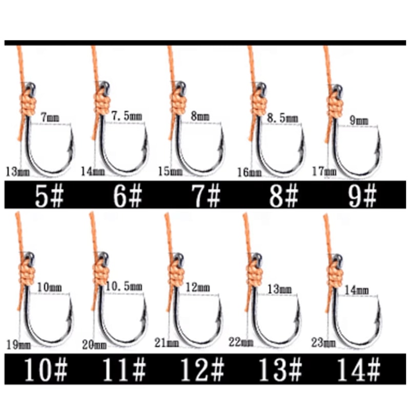 WhKMRESA HighCarbon Steel Fishing Hook Rig Set With Swivels Lure Strings 514 0