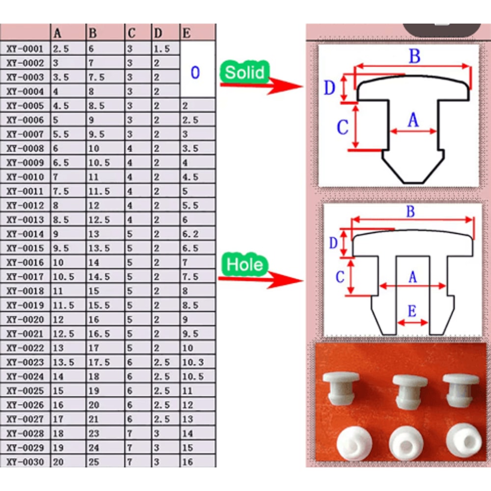 Black Silicone Rubber T Type Plug Set High Temperature SnapOn End Caps 25 To 506mm 1