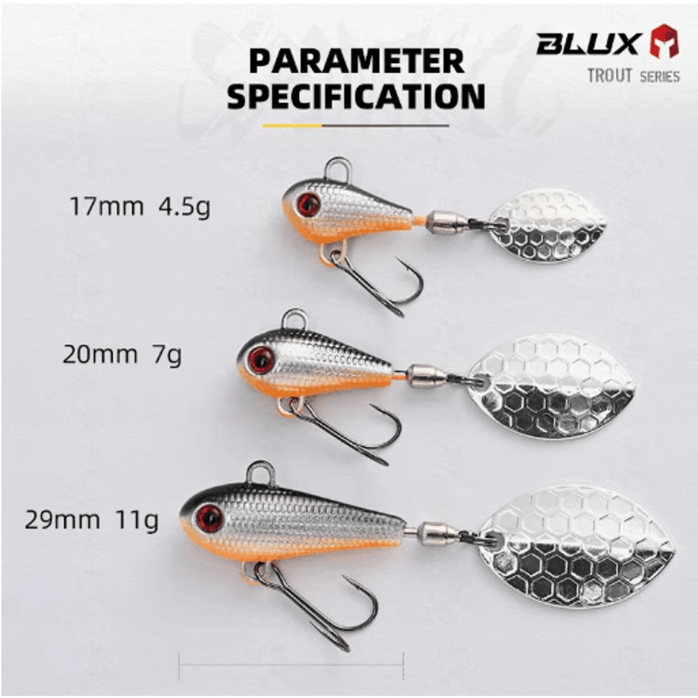 BLUX Spintail Metal Fishing Lure Mag Tail Spinner Shad Vib Jig 45g 7g 11g 0
