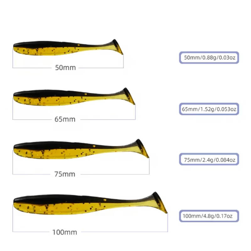 MEREDITH Easy Shiner Soft Fishing Lures Silicone Shad Baits 50mm To 100mm 17