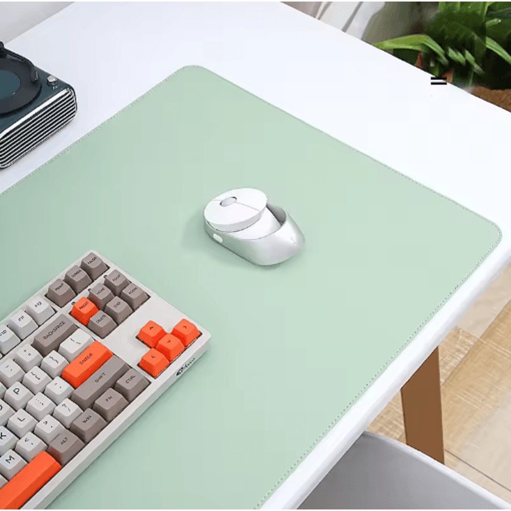 White PU Suede Desk Mat And Mouse Pad Large Non Slip Waterproof Desk Pad 11