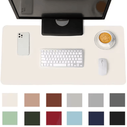 white pu suede desk mat and mouse pad large non slip waterproof desk pad