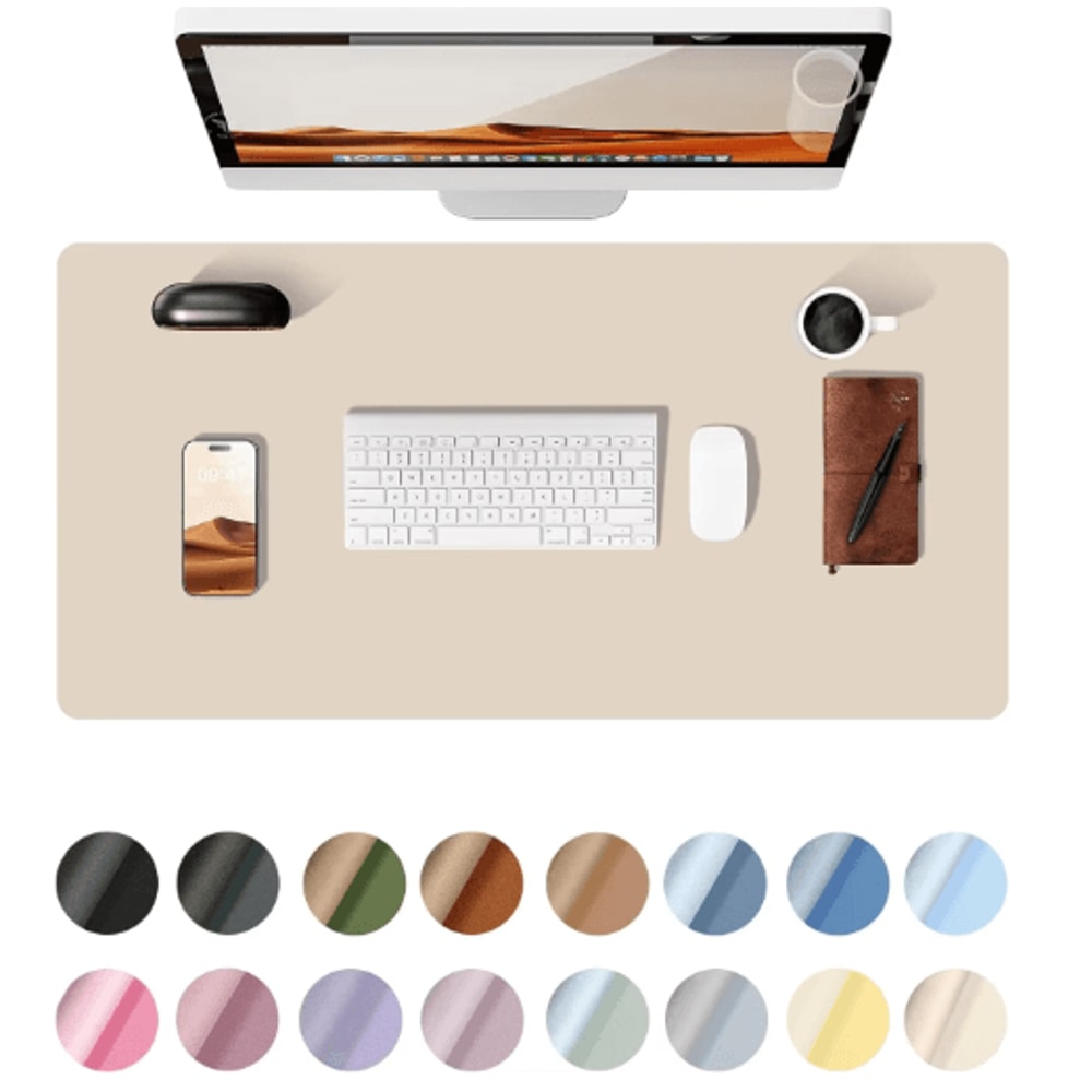 Large PU Leather Desk Pad Protector Non Slip Office Desk Mat For Laptop And Mouse 0