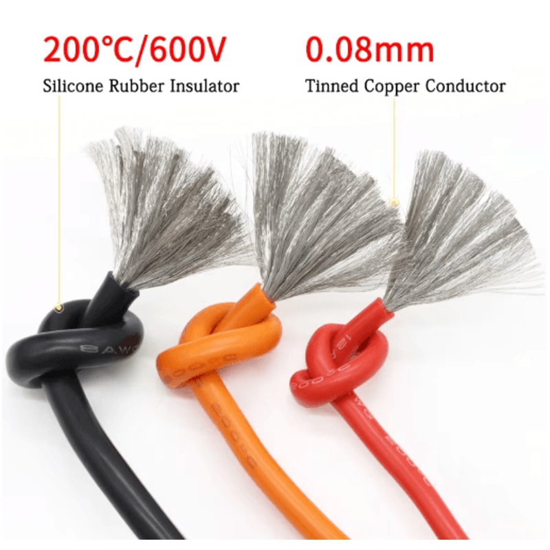 Ultra Soft Silicone Wire Cable Heat Resistant Flexible Copper Wire 8 30 AWG 1M 5M 4