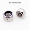 304 Stainless Steel Lock Nuts Black Hex Nylon Insert Lock Nuts M2M16 1