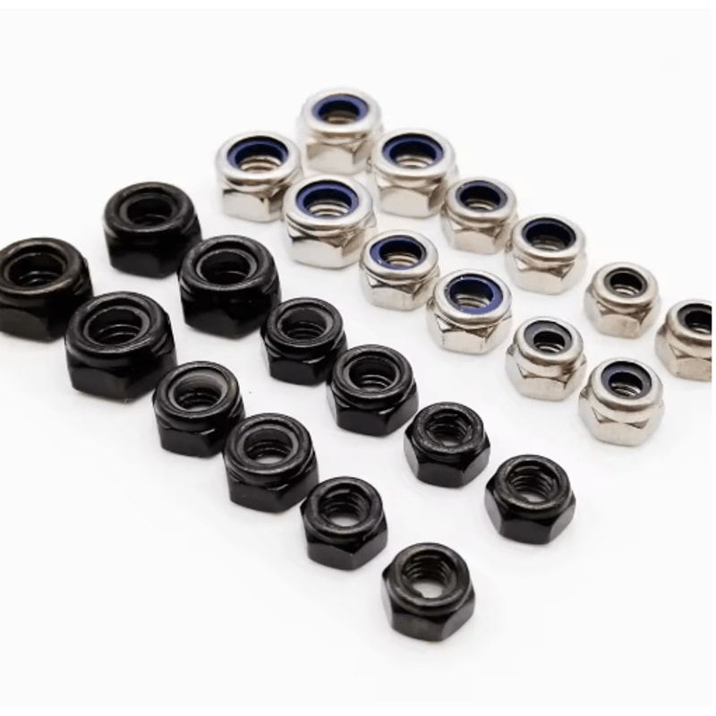 304 Stainless Steel Lock Nuts Black Hex Nylon Insert Lock Nuts M2M16 5