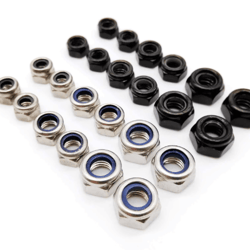 304 stainless steel lock nuts – black hex nylon insert lock nuts (m2–m16)