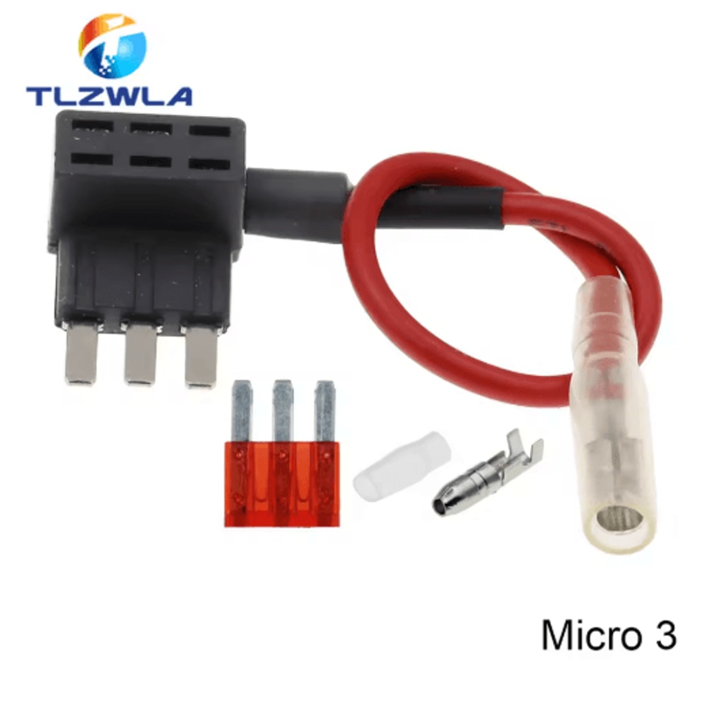 12V AddACircuit Fuse Tap Adapter Car Fuse Holder With 10A Blade Fuse Mini Micro Standard 2