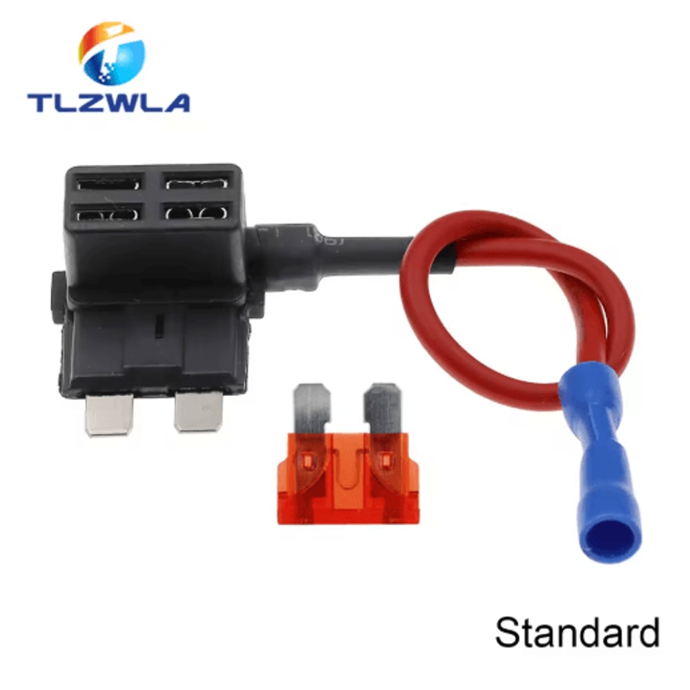 12V AddACircuit Fuse Tap Adapter Car Fuse Holder With 10A Blade Fuse Mini Micro Standard 10