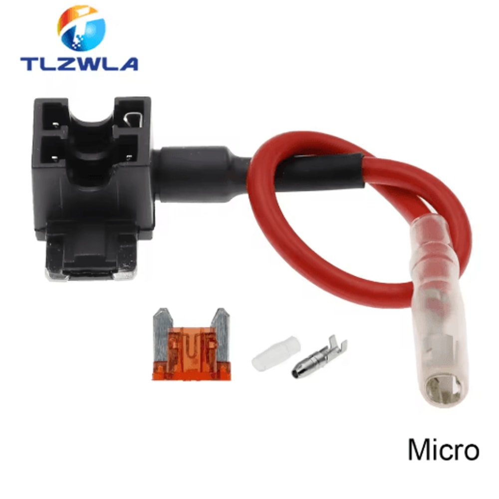 12V AddACircuit Fuse Tap Adapter Car Fuse Holder With 10A Blade Fuse Mini Micro Standard 4