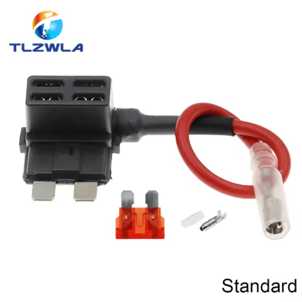 12V AddACircuit Fuse Tap Adapter Car Fuse Holder With 10A Blade Fuse Mini Micro Standard 6